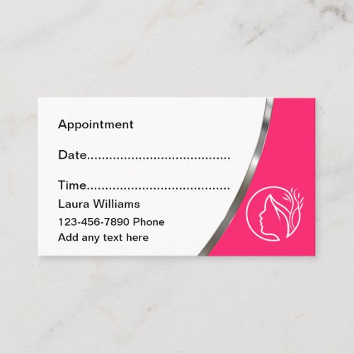 Classy Hairstylist Appointment Business Cards