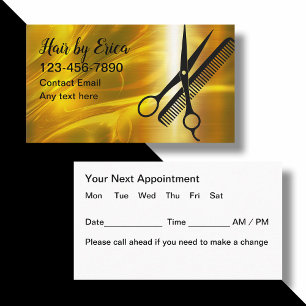 Classy Hairstylist Appointment Cards Design