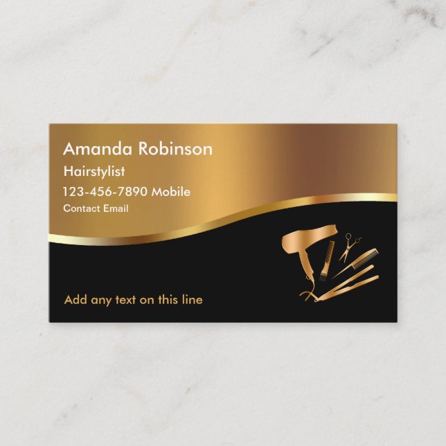 Classy Hairstylist Beauty Business Cards (Front)