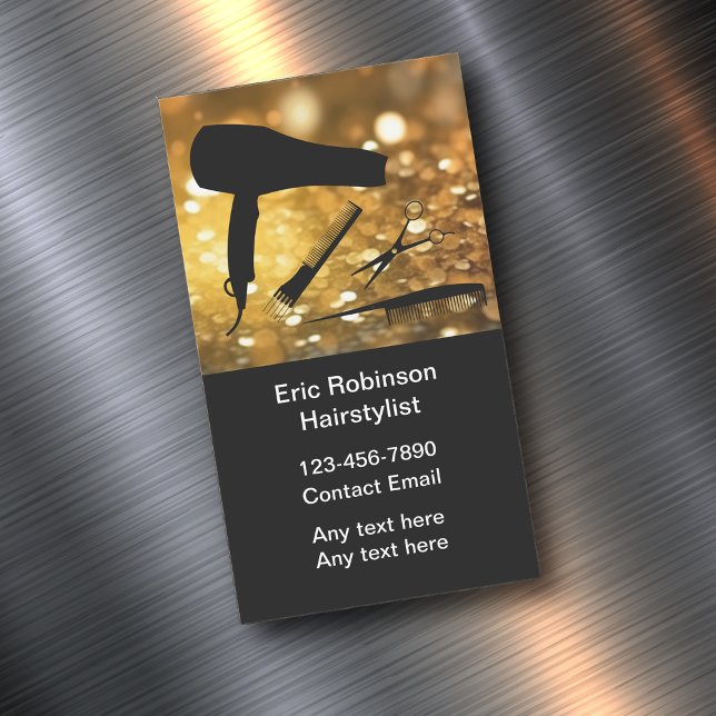 Classy Hairstylist Trendy Magnetic Business Cards (Creator Uploaded)
