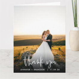 Classy Hand Written Thank you Wedding Photo Card
