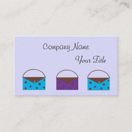 Customizable Classy Handbags Business Card Template