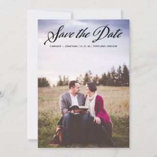 Classy Handwritten Calligraphy Photo Save the Date