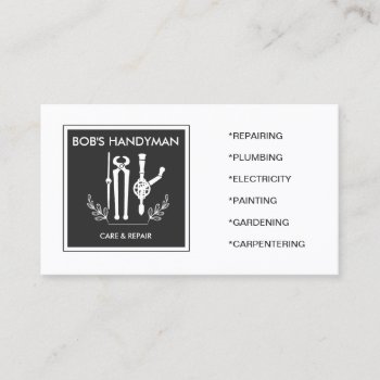 Classy Handy Tools Handyman Business Card by MG_BusinessCards at Zazzle