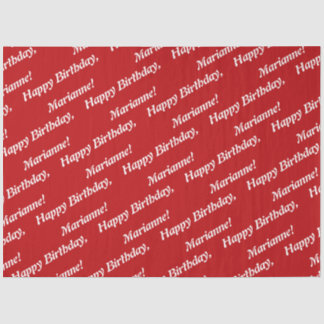 Classy Happy Birthday Name Red Tissue Paper