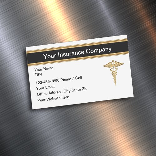 Classy Health Insurance Business Card Magnet