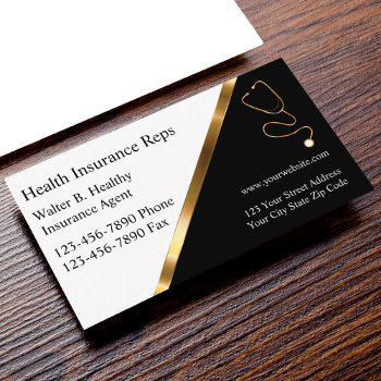 Classy Health Insurance Business Cards by Luckyturtle at Zazzle