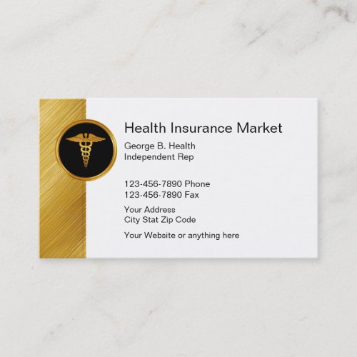 Classy Health Insurance Business Cards