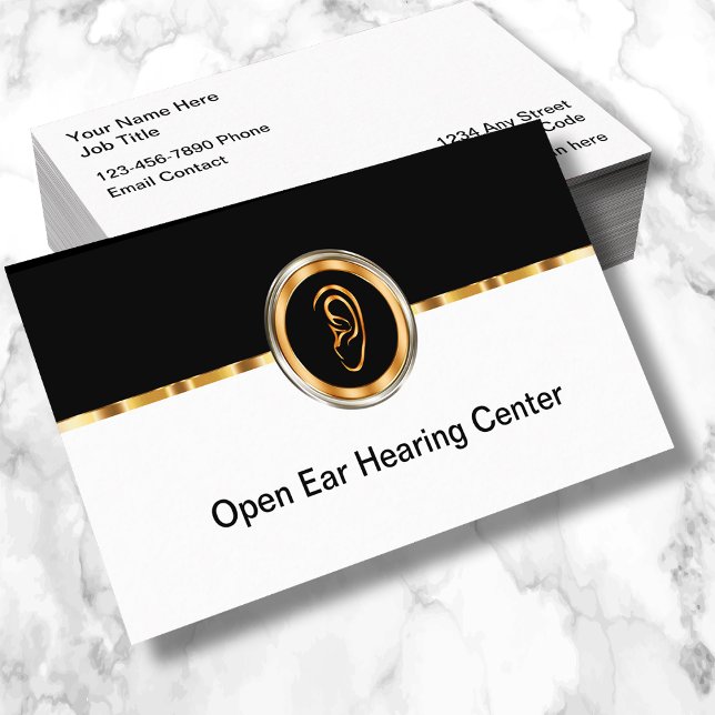 Classy Hearing Aid Center Business Cards (Creator Uploaded)