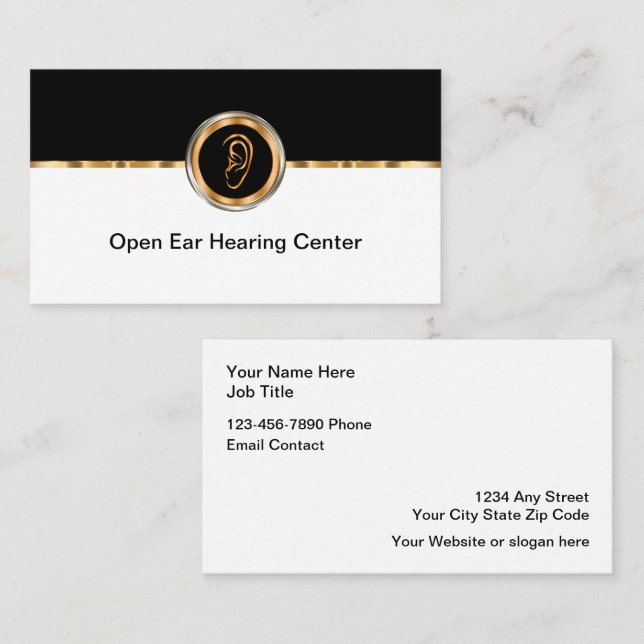 Classy Hearing Aid Center Business Cards (Front/Back)