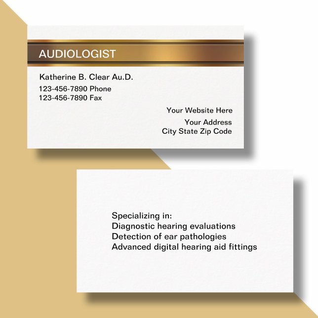 Classy Hearing Audiologist Business Cards (Creator Uploaded)