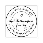 Classy Heart Logo Family Name Round Return Address