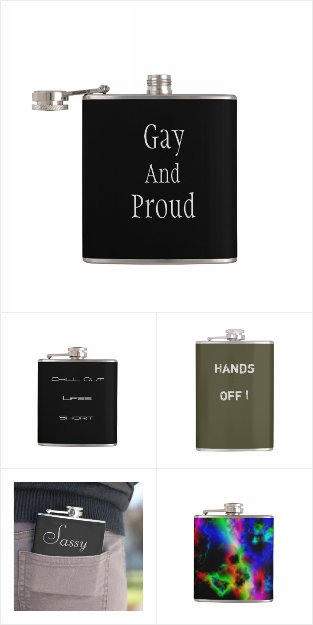 Classy Hip Flasks with Fun text
