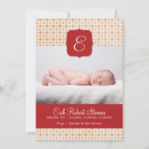 Classy Holiday Birth Announcement Photo card