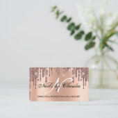 Classy holographic glitter elegant script  busines business card (Standing Front)