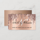 Classy holographic glitter elegant script  busines business card (Front/Back)
