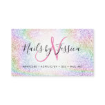 Classy holographic rainbow glitter elegant script business card Classy holographic rainbow glitter elegant script business card