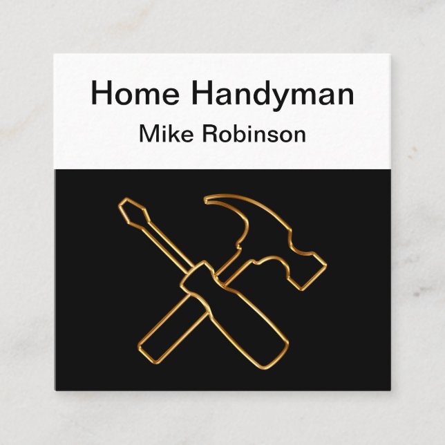 Classy Home Handyman Unique Business Cards (Front)