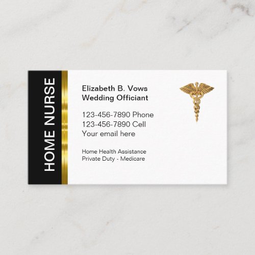 Classy Home Health Nurse Business Cards