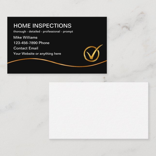Classy Home Inspection Business Cards (Front/Back)