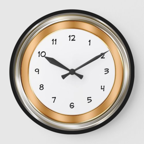 Classy Home Office Gold Silver Colored Large Clock