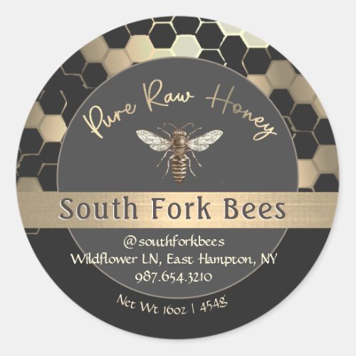 Classy Honey Label Honeycomb Queen Bee Gold