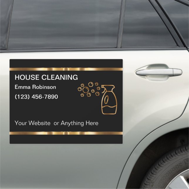 Classy House Cleaning Business Car Magnets (In Situ)