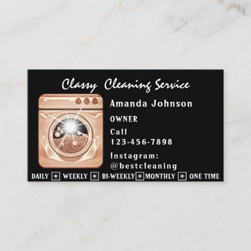 Classy House Cleaning Services Maid Laundy QR Code Business Card