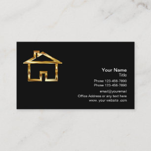 Classy House Logo Realtor Business Card