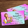 Classy House Office Cleaning Service Maid Glitter Business Card