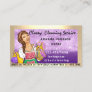 Classy House Office Cleaning Services Maid Purple Business Card