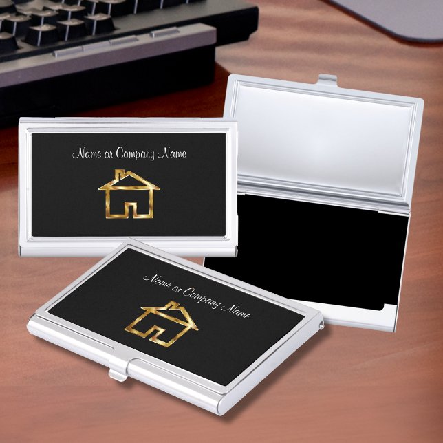 Classy House Symbol Business Card Holder (Creator Uploaded)