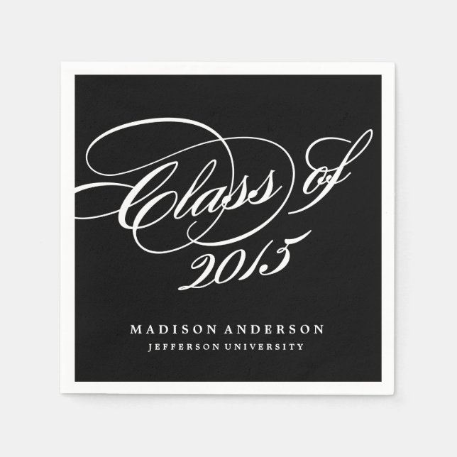 Classy in Black | Personalized Paper Napkins (Front)