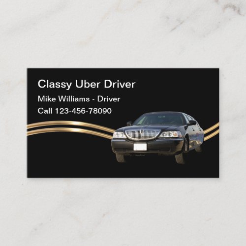 Classy Independent Uber Driver Business Cards