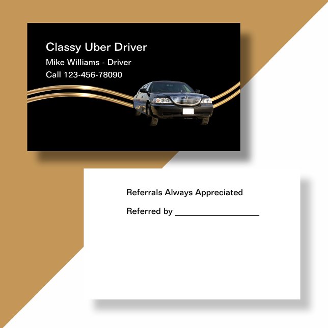 Classy Independent Uber Ride Driver New Business Card (Creator Uploaded)