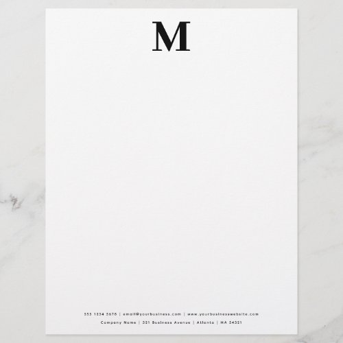 Classy Initial Monogram Professional Letterhead