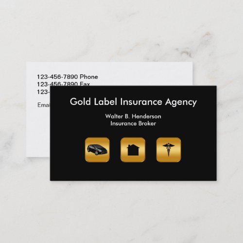 Classy Insurance Agent Double Side Business Card
