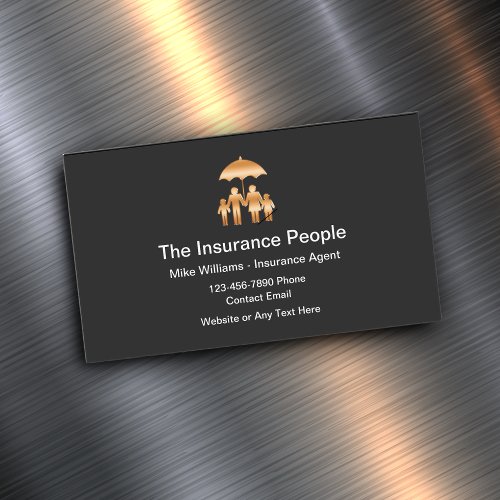Classy Insurance Agent Magnetic Business Cards
