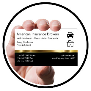 Classy Insurance Broker Business Cards