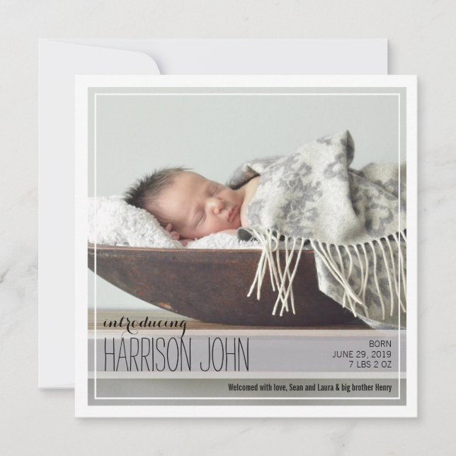 Classy Intro | Blue Dots Baby Announcement (Front)