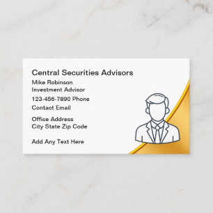 Classy Investment Advisor Business Cards 