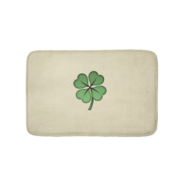 Classy Irish Lucky Shamrock Bathroom Mat (Front)