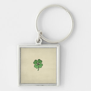 Classy Irish Lucky Shamrock Keychain