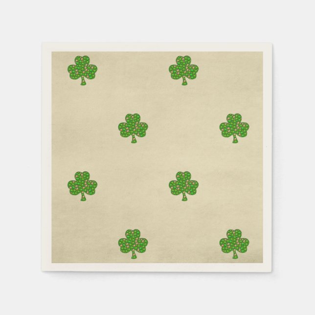 Classy Irish Lucky Shamrock St. Patrick's Day Napkins (Front)