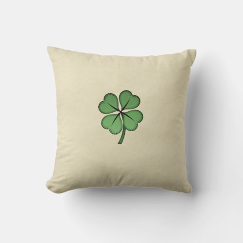 Classy Irish Lucky Shamrock Throw Pillow