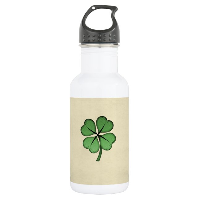 Classy Irish Lucky Shamrock Water Bottle (Front)