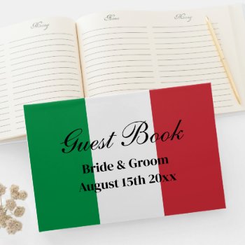 Classy Italian Flag Guest Book For Wedding Party by iprint at Zazzle