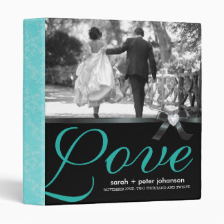 Classy Jade and Black Wedding Photo Album 3 Ring Binder