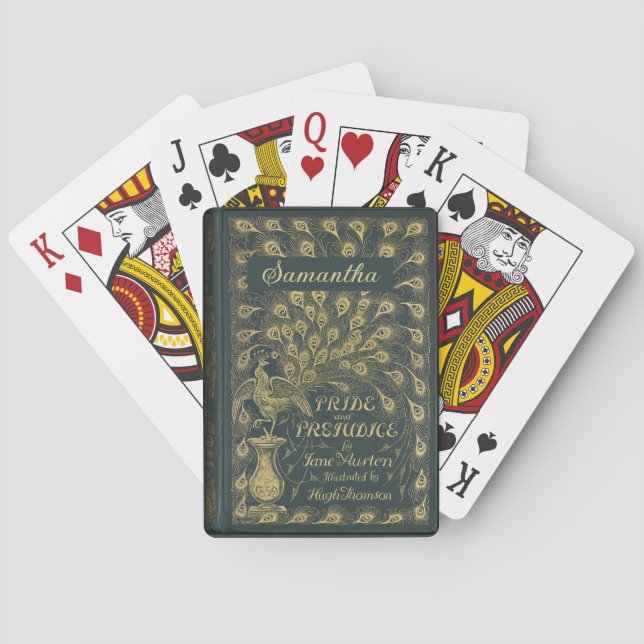 Classy Jane Austen Pride and Prejudice Book Lover Poker Cards (Back)