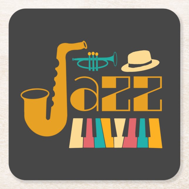 Classy Jazz Soul  Square Paper Coaster (Front)